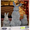 Image 1 : SET OF 3 GARDEN RABBITS