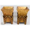 Image 1 : 2 GOLD CANDLE HOLDERS