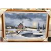 Image 1 : WINTER FARM SCENE OIL ON CANVAS SIGNED
