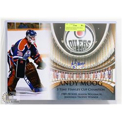 EDMONTON OILERS ANDY MOOG SIGNED 10X14 PHOTO