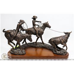 WESTERN SCULPTURE ENTITLED COWBOY TWO STEP