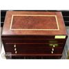 Image 3 : WOOD JEWELLERY BOX WITH CONTENTS