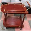 Image 1 : WOOD SERVING CART, 25"X17"X30"