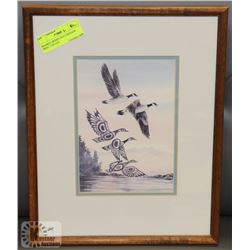 FRAMED, SIGNED SUE COLEMAN PRINT 'CANADA