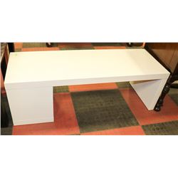 GLOSSY WHITE COFFEE TABLE, 16.5"X47"X15.5".
