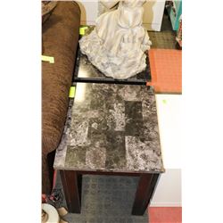 SET OF 2 FAUX MARBLE SIDE TABLES, 16"X18"X19" -