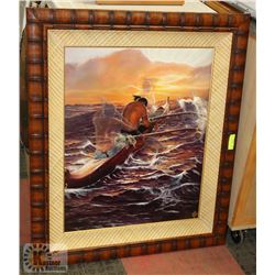 FRAMED CANVAS PICTURE SIGNED LEO HONE 202/650.