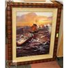 Image 1 : FRAMED CANVAS PICTURE SIGNED LEO HONE 202/650.