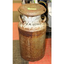 MILK CAN WITH FARM NAME