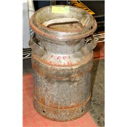 MILK CAN WITH FARM NAME