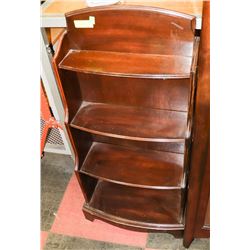 SMALL 4 SHELF BOOKCASE, 18.5"X10"X40".