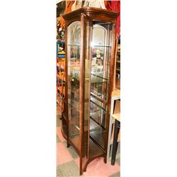 ESTATE VINTAGE SOLID DARK WOOD & GLASS