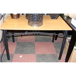 WOOD TABLE WITH METAL LEGS, 30"X48"X29.5".