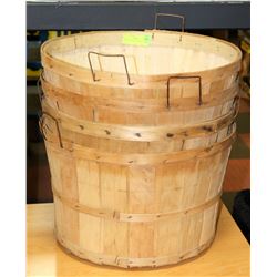 LOT OF 4 WOODEN BASKETS