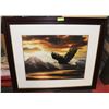 Image 1 : FRAMED EAGLE PICTURE MATTED BY RONNIE HEDGE.