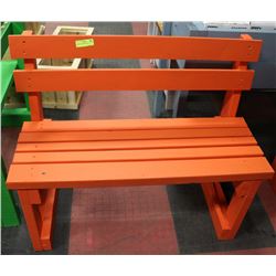 ORANGE GARDEN BENCH 17" X 37" X 32"