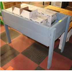 BLUE RAISED PLANTER 45" X 23" X 32"