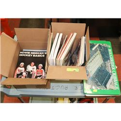 2 BOXES OF SPORTS MEMORABILIA, INCLUDING OILERS