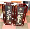 Image 1 : PAIR OF JADE STYLE CHINESE WALL HANGINGS