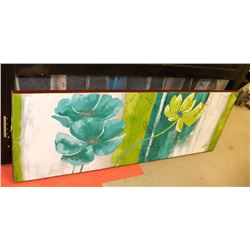 LARGE BLUE/GREEN FLORAL WALL ART