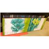 Image 1 : LARGE BLUE/GREEN FLORAL WALL ART