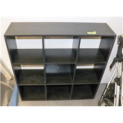 BLACK WOOD GRAIN 9 SQUARE STORAGE SHELF