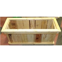 12"X30"X13" STAINED PINE PLANTER