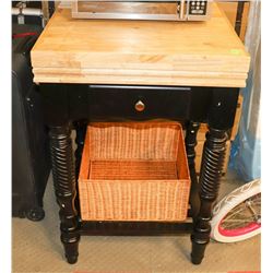 NEW BUTCHER BLOCK SIDETABLE WITH DRAWER INCL