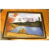 Image 1 : ESTATE OIL PAINTING OF A LAKE & MOUNTAINS