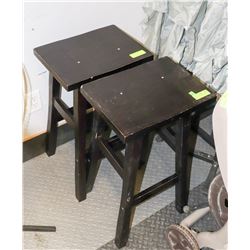 SET OF 2 DARK BROWN ESPRESSO WOOD