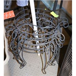 4 METAL PATIO PLANT STANDS
