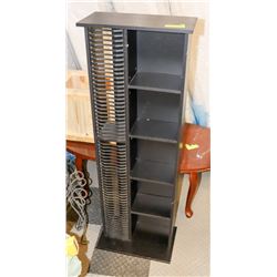 BLACK WOOD MEDIA STAND W/5 SHELVES AND