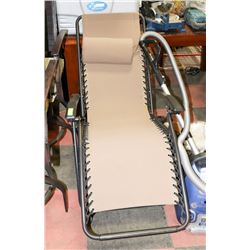 FOLD-AWAY DECK LOUNGER, BLACK METAL