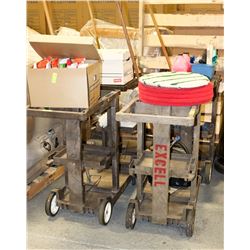 LOT OF 4 CLEANING CARTS WITH CONTENTS