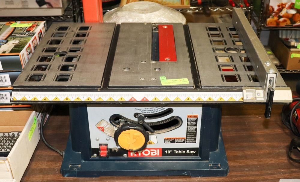 RYOBI 10 INCH TABLE SAW, 13 AMP, 4,800 RPM,