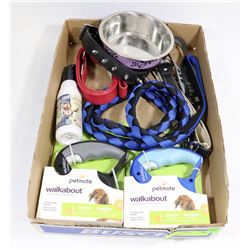 FLAT OF NEW & LIGHTLY USED DOG ACCESSORIES