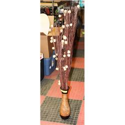 15" VASE WITH ARTIFICIAL FLOWERS -48" TOTAL HEIGHT