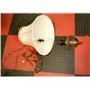 Image 1 : VINTAGE BRASS & GLASS SWAG LAMP