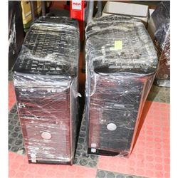 2 DELL COMPUTER TOWERS WITH KEYBOARD.