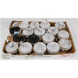 BOX OF DECORATED MASON JARS