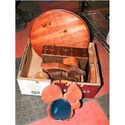 BOX OF HANDMADE PIGGY BANKS