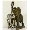 Image 1 : CALL OF AFRICA: "Elephant & Baby" - Verdite Sculpture by Acclaimed Zimbabwean Sculptor James Tandi