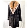 Image 1 : ALASKA FUR GALLERY: Ladies Black Broadtail Stroller with American Lynx Shawl Collar