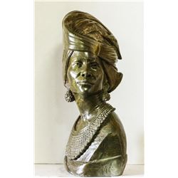 CALL OF AFRICA: "Lady Zimba" - Verdite Bust by Renowned Zimbabwean Sculptor James Tandi