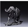 Image 1 : T LAZY S RANCH: "Tattle Tale" - Bronze Casting of Cape Buffalo and Tick Bird by Cowboy Artist T.D. K