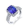 Image 1 : BARANOF JEWELERS Natural Tanzanite and Diamond Ring set in 14k White Gold.