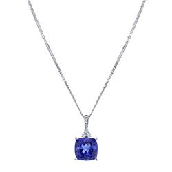 BARANOF JEWELERS Tanzanite and Diamond Pendant set in 18k White Gold