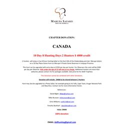 Marupa Safaris – Two Hunters with $4000 US Credit