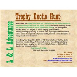 Texas Exotics Hunt for Two - Five Hunters