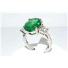 Image 2 : FB-13 5.5 Ct Emerald and Diamond Three-Stone Ring
